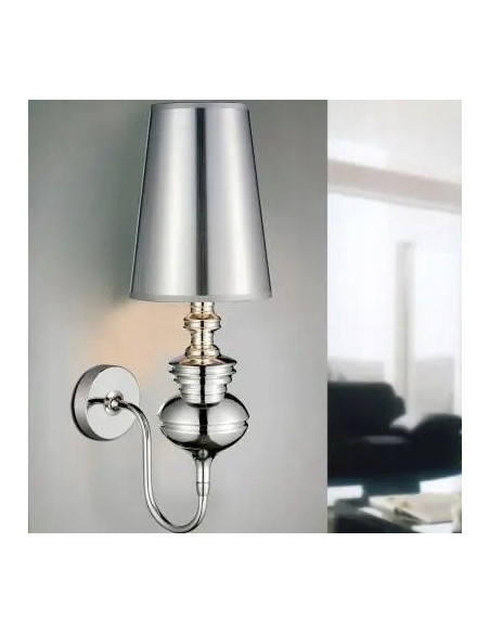 Kinkiet Baroco Glamour w Chromie - Elegancka Lampa Ścienna 55 cm do Salonu, Sypialni i Przedpokoju