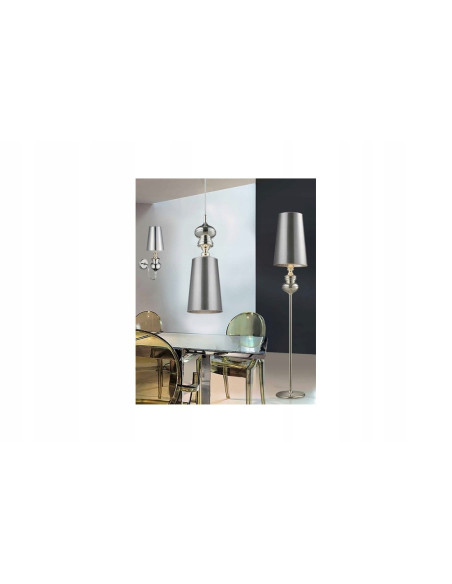 Kinkiet Baroco Glamour w Chromie - Elegancka Lampa Ścienna 55 cm do Salonu, Sypialni i Przedpokoju