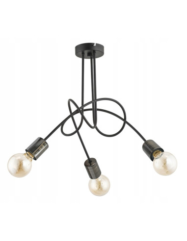 Nowoczesny żyrandol TANGO 58 w kolorze czarnym - elegancka lampa sufitowa z metalowym stelażem do salonu