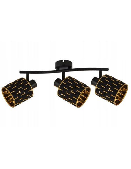 Lampa sufitowa THIAGO z czarnym kloszem i złotym wnętrzem - nowoczesne oświetlenie do eleganckich wnętrz