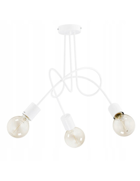 Żyrandol TANGO BIAŁA - nowoczesna lampa metalowa do sypialni i pokoju nastolatka, idealna do stylowych wnętrz.