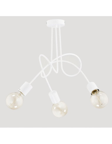 Żyrandol TANGO BIAŁA - nowoczesna lampa metalowa do sypialni i pokoju nastolatka, idealna do stylowych wnętrz.