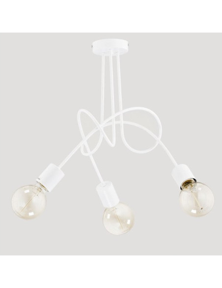 Żyrandol TANGO BIAŁA - nowoczesna lampa metalowa do sypialni i pokoju nastolatka, idealna do stylowych wnętrz.