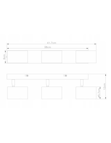 Reflektor sufitowy Quentin - minimalistyczne oświetlenie w stylu skandynawskim z drewnianym akcentem, 3-punkty, czarny/beżowy.