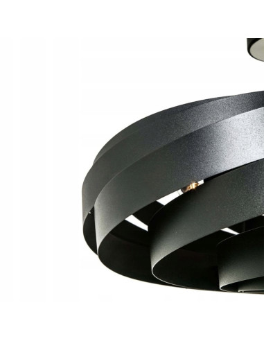 Lampa sufitowa VENTO LED, nowoczesna czarna spirala, 55 cm, 4300 lumenów, elegancki design od Zuma Line