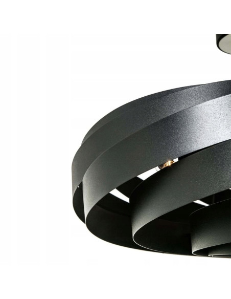 Lampa sufitowa VENTO LED, nowoczesna czarna spirala, 55 cm, 4300 lumenów, elegancki design od Zuma Line
