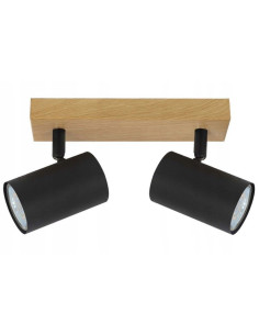 Plafon reflektorowy Quentin w czerni - stylowe oświetlenie do nowoczesnych wnętrz i korytarzy, podwójne źródła światła. 2