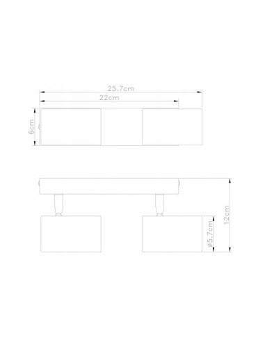 Plafon reflektorowy Quentin w czerni - stylowe oświetlenie do nowoczesnych wnętrz i korytarzy, podwójne źródła światła.