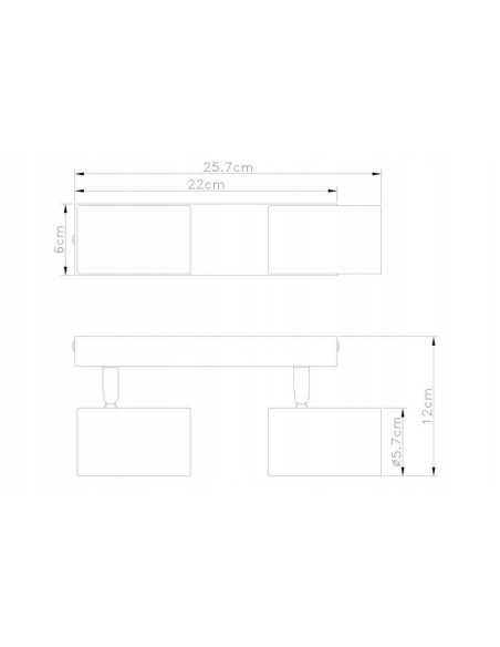 Plafon reflektorowy Quentin w czerni - stylowe oświetlenie do nowoczesnych wnętrz i korytarzy, podwójne źródła światła.