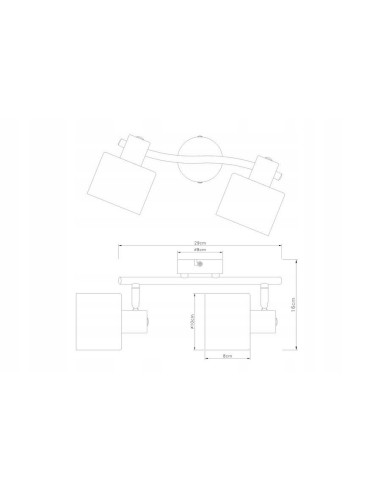 Lampa kinkiet podwójny Elmo w złocie z kryształami – eleganckie oświetlenie do biura i garderoby