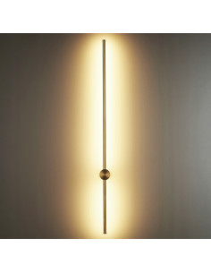 Kinkiet SPARO LED w złocie - nowoczesne oświetlenie ścienne do sypialni i korytarza, żarówki w zestawie.