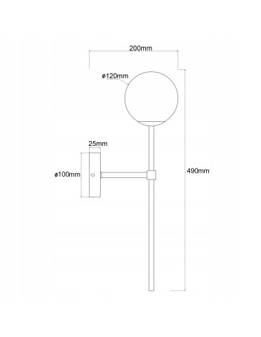 Kinkiet łazienkowy Piruleta w chromie, eleganckie oświetlenie IP44, minimalistyczny design do nowoczesnych wnętrz.