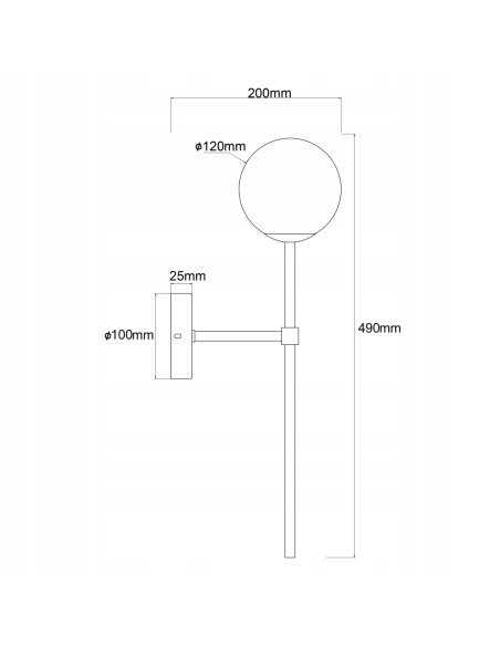 Kinkiet łazienkowy Piruleta w chromie, eleganckie oświetlenie IP44, minimalistyczny design do nowoczesnych wnętrz.