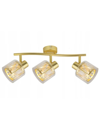 Lampa sufitowa Elmo złota z kryształowymi kloszami – elegancki akcent do wnętrz w stylu glamour