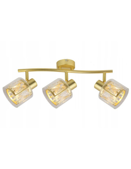 Lampa sufitowa Elmo złota z kryształowymi kloszami – elegancki akcent do wnętrz w stylu glamour