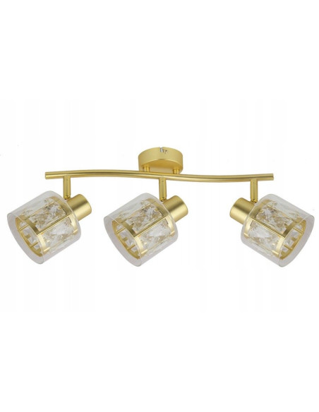 Lampa sufitowa Elmo złota z kryształowymi kloszami – elegancki akcent do wnętrz w stylu glamour