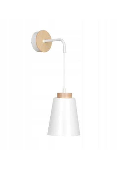 Lampa Minimalistyczna BOLERO w Stylu Skandynawskim, Biała i Beżowa, Idealna do Sypialni i Nowoczesnych Wnętrz