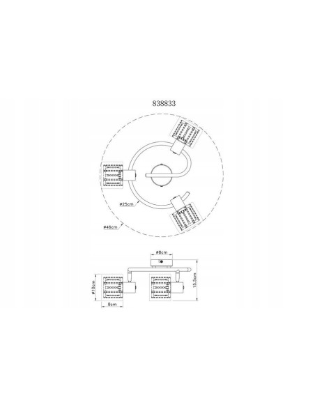 Złoty plafon Elmo z kryształami – luksusowa lampa sufitowa do salonu i garderoby w nowoczesnym stylu.