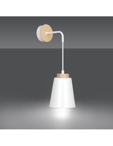 Lampa Minimalistyczna BOLERO w Stylu Skandynawskim, Biała i Beżowa, Idealna do Sypialni i Nowoczesnych Wnętrz