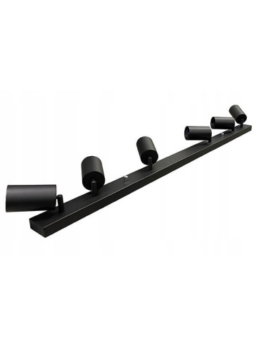 Belka sufitowa QUALIS VI GU10 - Czarna lampa LED z regulowanymi reflektorami do oświetlenia wnętrz i witryn sklepowych