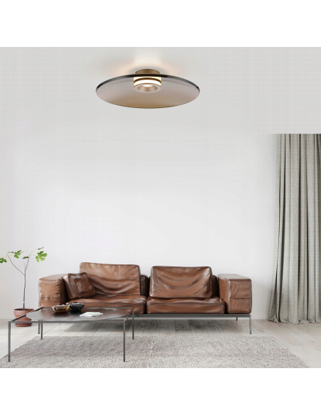 Lampa sufitowa Pure Moon z brązowym szkłem, LED 50 cm, elegancka i nowoczesna dekoracja wnętrz