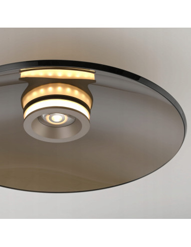 Lampa sufitowa Pure Moon z brązowym szkłem, LED 50 cm, elegancka i nowoczesna dekoracja wnętrz