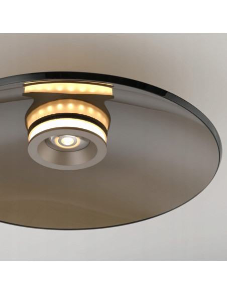 Lampa sufitowa Pure Moon z brązowym szkłem, LED 50 cm, elegancka i nowoczesna dekoracja wnętrz