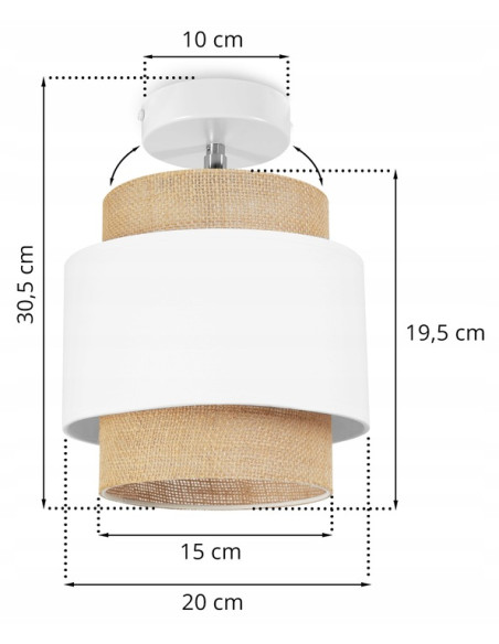 Lampa kinkiet BOHO w stylu skandynawskim - biała i beżowa, elegancka i regulowana lampa do wnętrz
