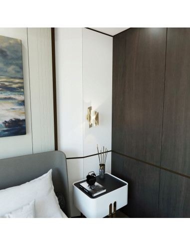 Lampa Minimalistyczna BOLERO w Stylu Skandynawskim, Biała i Beżowa, Idealna do Sypialni i Nowoczesnych Wnętrz