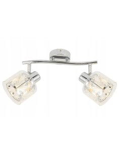 Kinkiet kryształowy Elmo 2-punktowy w stylu glamour, chromowany do salonu, sypialni i łazienki