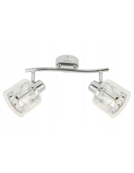 Kinkiet kryształowy Elmo 2-punktowy w stylu glamour, chromowany do salonu, sypialni i łazienki