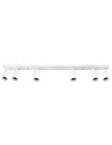 Lampa sufitowa Qualis VI z 6 regulowanymi reflektorami – nowoczesne oświetlenie do jadalni w białym matowym kolorze