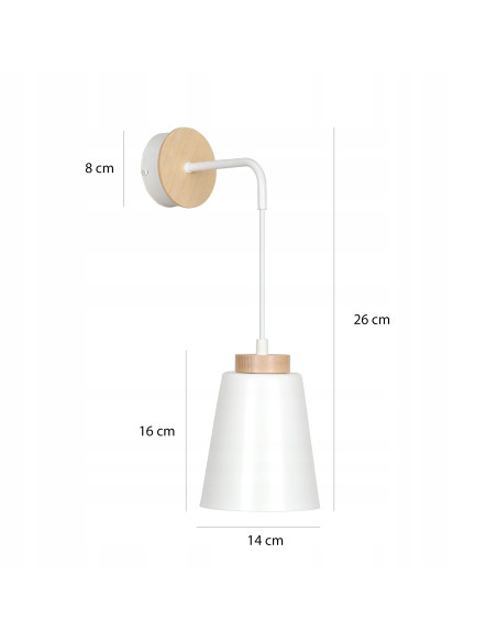 Lampa Minimalistyczna BOLERO w Stylu Skandynawskim, Biała i Beżowa, Idealna do Sypialni i Nowoczesnych Wnętrz