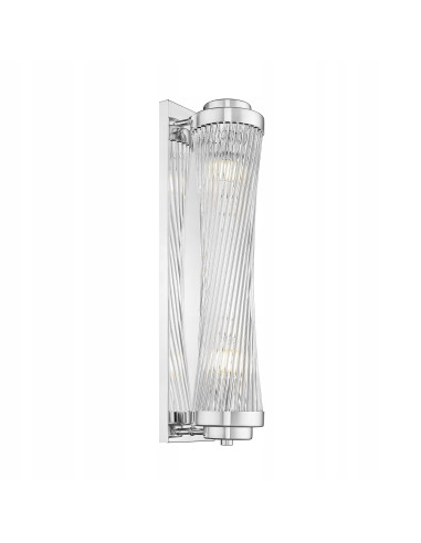 Luksusowy kinkiet SERGIO z kryształowym cylindrem i chromowym wykończeniem, 2 źródła światła E14, marka Zuma Line