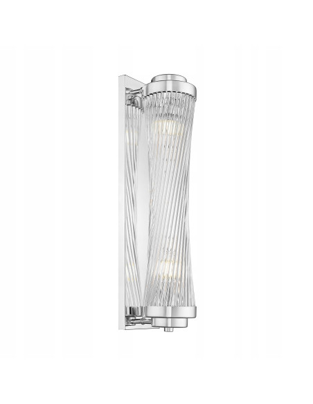 Luksusowy kinkiet SERGIO z kryształowym cylindrem i chromowym wykończeniem, 2 źródła światła E14, marka Zuma Line