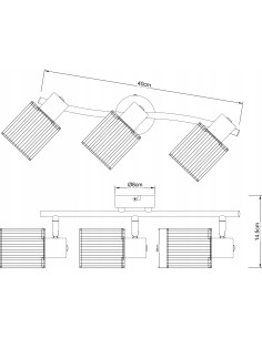 Lampa sufitowa Arila 3xE14 w stylu boho-industrialnym, czarna z naturalnym sznurkiem, idealna do kuchni i salonu 2