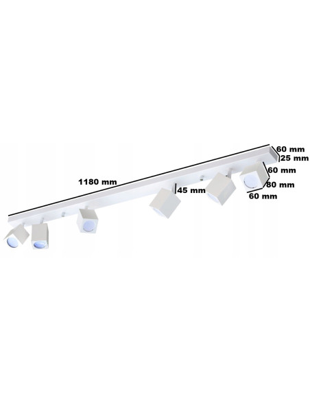 Reflektor sufitowy QUANTUS VI - nowoczesne oświetlenie przestrzeni biurowych i mieszkalnych w białym macie