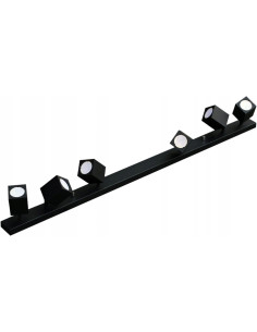 Reflektor ścienny QUANTUS VI z regulacją GU10, 6-punktowy, czarny aluminiowy - eleganckie oświetlenie wnętrz