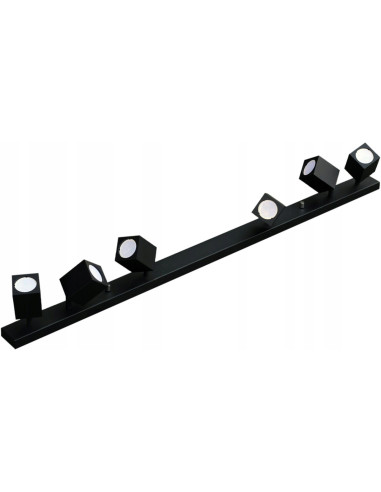 Reflektor ścienny QUANTUS VI z regulacją GU10, 6-punktowy, czarny aluminiowy - eleganckie oświetlenie wnętrz