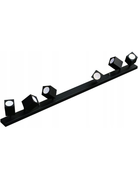 Reflektor ścienny QUANTUS VI z regulacją GU10, 6-punktowy, czarny aluminiowy - eleganckie oświetlenie wnętrz