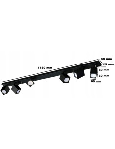 Reflektor ścienny QUANTUS VI z regulacją GU10, 6-punktowy, czarny aluminiowy - eleganckie oświetlenie wnętrz 2