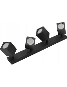 Elegancki reflektor sufitowy QUANTUS IV czarny, regulowany, 4 punkty świetlne, do biur i nowoczesnych wnętrz