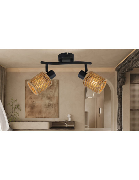 Lampa sufitowa Arila z regulowanymi reflektorami, czarny mat, nowoczesny design - elegancja do każdego wnętrza