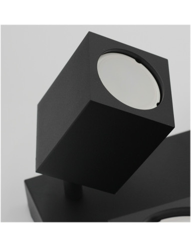 Nowoczesny kinkiet sufitowy QUANTUS IV z 4 obrotowymi reflektorami w czarnym kolorze do kuchni i wnętrz industrialnych