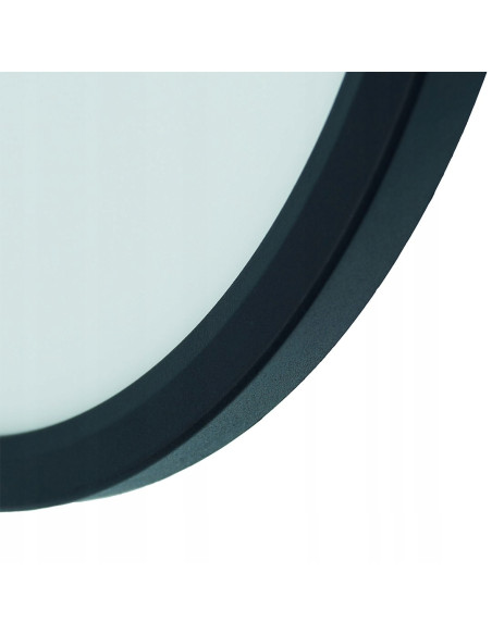 Nowoczesny plafon LED 29 cm z czujnikiem ruchu, czarny, 24W, 4000K - idealne oświetlenie do kuchni i korytarza