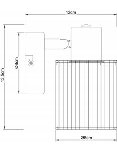 Kinkiet Arila Skandynawski z Sznurkowym Abażurem - Czarny, Elegancki do Sypialni nad Szafkę Nocną, Nowoczesny Design 2