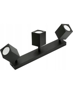 Lampa Reflektorowa QUANTUS III GU10 w Stylu Industrialnym, Metalowa, Czarna - Nowoczesne Oświetlenie do Wnętrz