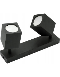 Nowoczesny kinkiet QUANTUS II w kolorze czarnym – regulowane oświetlenie do salonu i przedpokoju