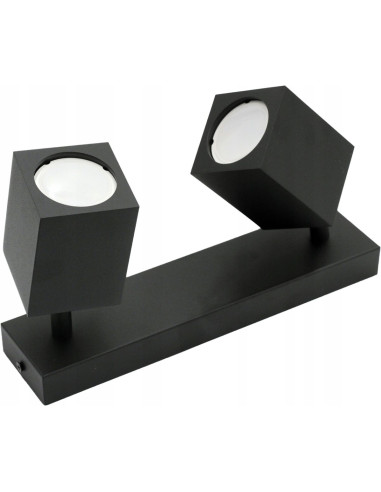 Nowoczesny kinkiet QUANTUS II w kolorze czarnym – regulowane oświetlenie do salonu i przedpokoju