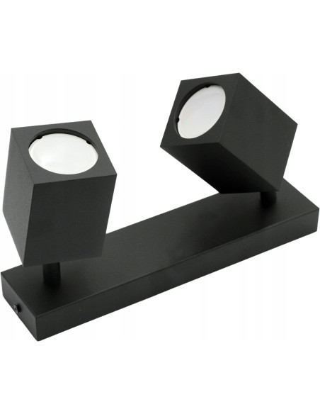 Nowoczesny kinkiet QUANTUS II w kolorze czarnym – regulowane oświetlenie do salonu i przedpokoju